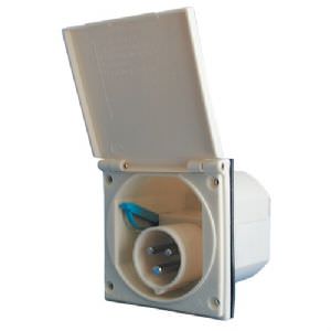  FLUSH MOUNTED MAINS INLET SOCKET- BEIGE (click for enlarged image)